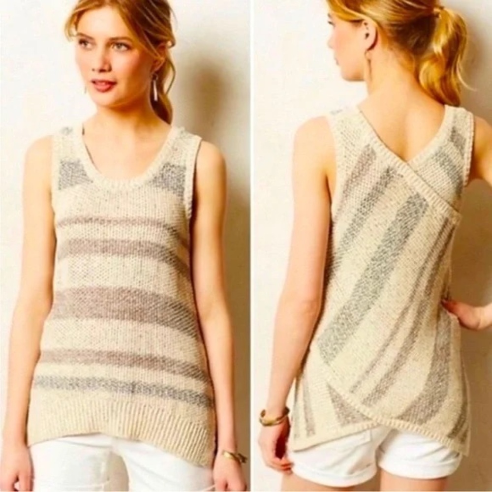 Anthropologie Sparrow Neutral Sleeveless‎ Sweater Tank Medium